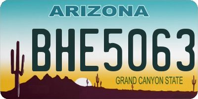 AZ license plate BHE5063