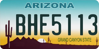 AZ license plate BHE5113