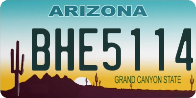 AZ license plate BHE5114