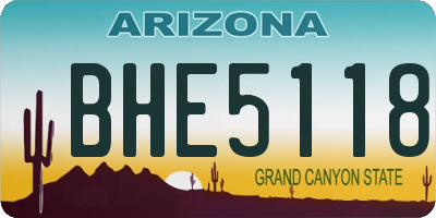 AZ license plate BHE5118