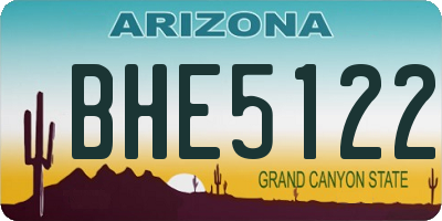 AZ license plate BHE5122