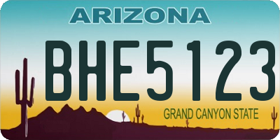 AZ license plate BHE5123