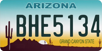 AZ license plate BHE5134