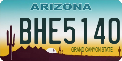 AZ license plate BHE5140