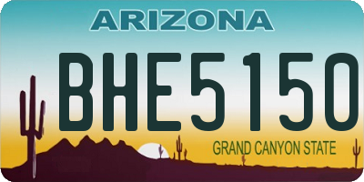 AZ license plate BHE5150