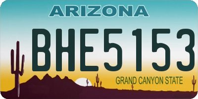 AZ license plate BHE5153