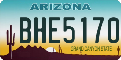 AZ license plate BHE5170