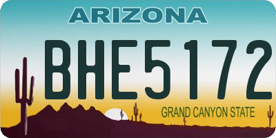 AZ license plate BHE5172