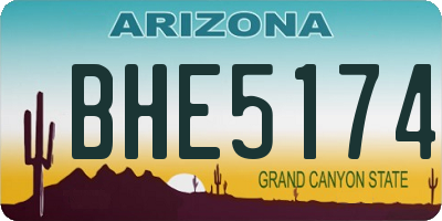 AZ license plate BHE5174