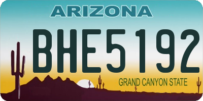 AZ license plate BHE5192