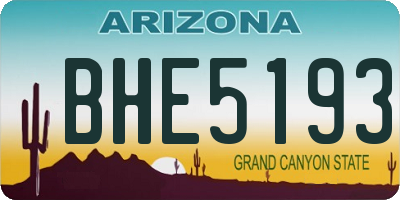 AZ license plate BHE5193