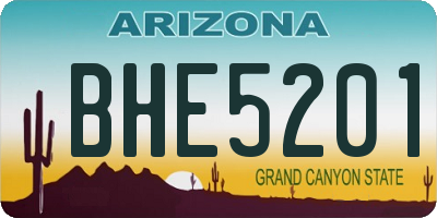 AZ license plate BHE5201