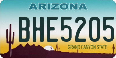 AZ license plate BHE5205