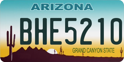 AZ license plate BHE5210