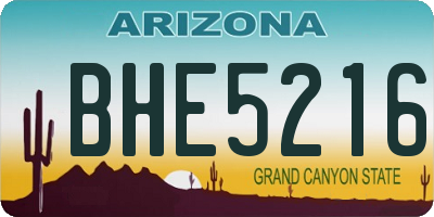 AZ license plate BHE5216