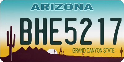 AZ license plate BHE5217