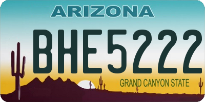 AZ license plate BHE5222