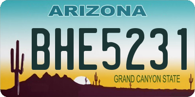 AZ license plate BHE5231