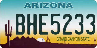 AZ license plate BHE5233