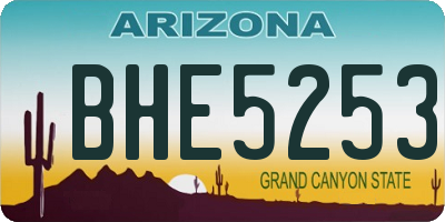 AZ license plate BHE5253