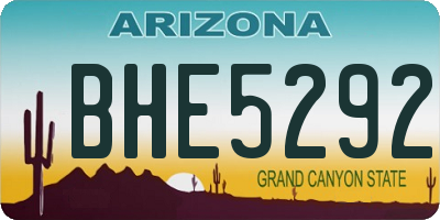 AZ license plate BHE5292