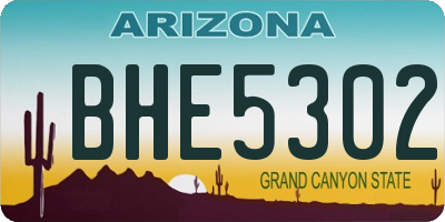 AZ license plate BHE5302