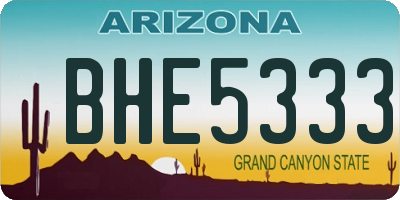 AZ license plate BHE5333