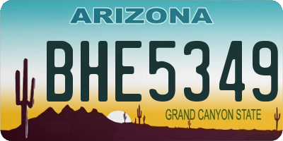 AZ license plate BHE5349