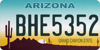 AZ license plate BHE5352