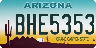 AZ license plate BHE5353