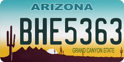 AZ license plate BHE5363