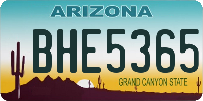 AZ license plate BHE5365