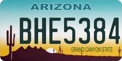 AZ license plate BHE5384