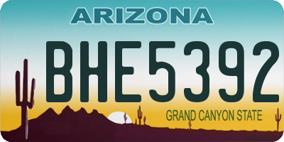 AZ license plate BHE5392
