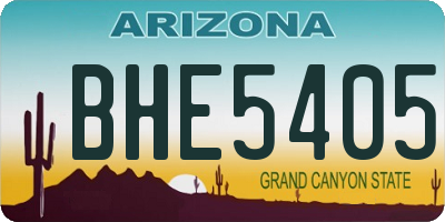 AZ license plate BHE5405