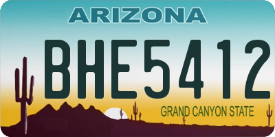 AZ license plate BHE5412