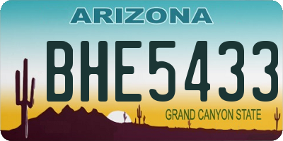 AZ license plate BHE5433