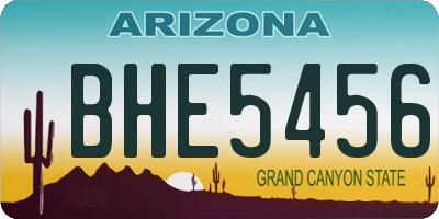 AZ license plate BHE5456