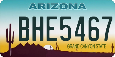 AZ license plate BHE5467