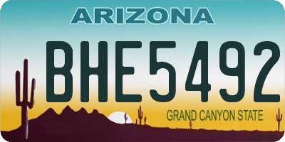 AZ license plate BHE5492