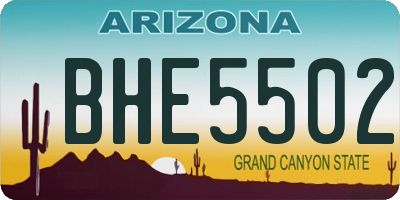 AZ license plate BHE5502