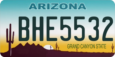 AZ license plate BHE5532