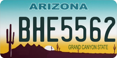 AZ license plate BHE5562
