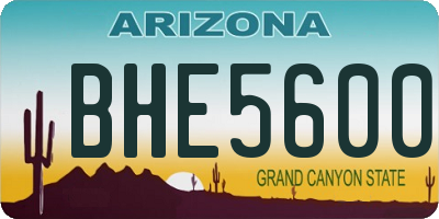 AZ license plate BHE5600