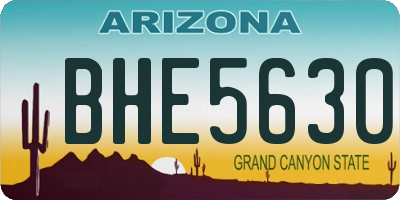 AZ license plate BHE5630