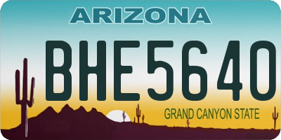 AZ license plate BHE5640
