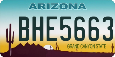 AZ license plate BHE5663