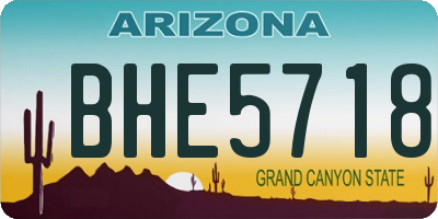 AZ license plate BHE5718