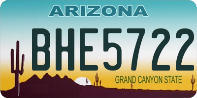 AZ license plate BHE5722