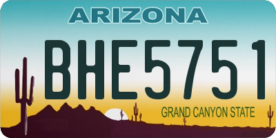AZ license plate BHE5751